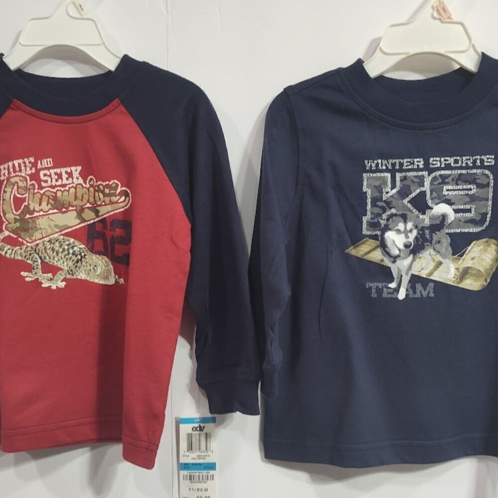 2 Greendog 100% Cotton Long-sleeved Y2K Boy's Shirts 24 Months NWT - Picture 2 of 10